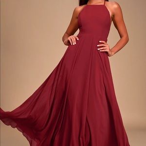 Lulu’s Wine Red maxi dress